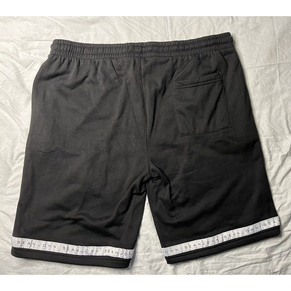 NWTA Sean John Shorts Men's Size 2XL Jet Black Pockets Draw String P Diddy - Picture 9 of 10
